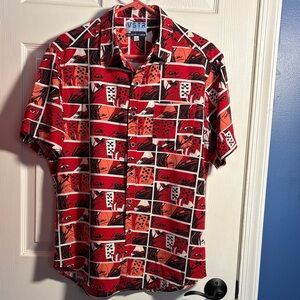 VSTR Men's Graphic Button Down Shirt Large